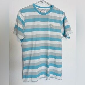 Denim & Flower Ricky Singh Men's Blue Short-Sleeve Striped Graphic T-Shirt S